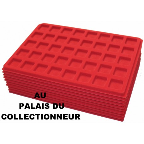 .Plateaux feutrine rouge (clipsables carrées)X10 CLR10